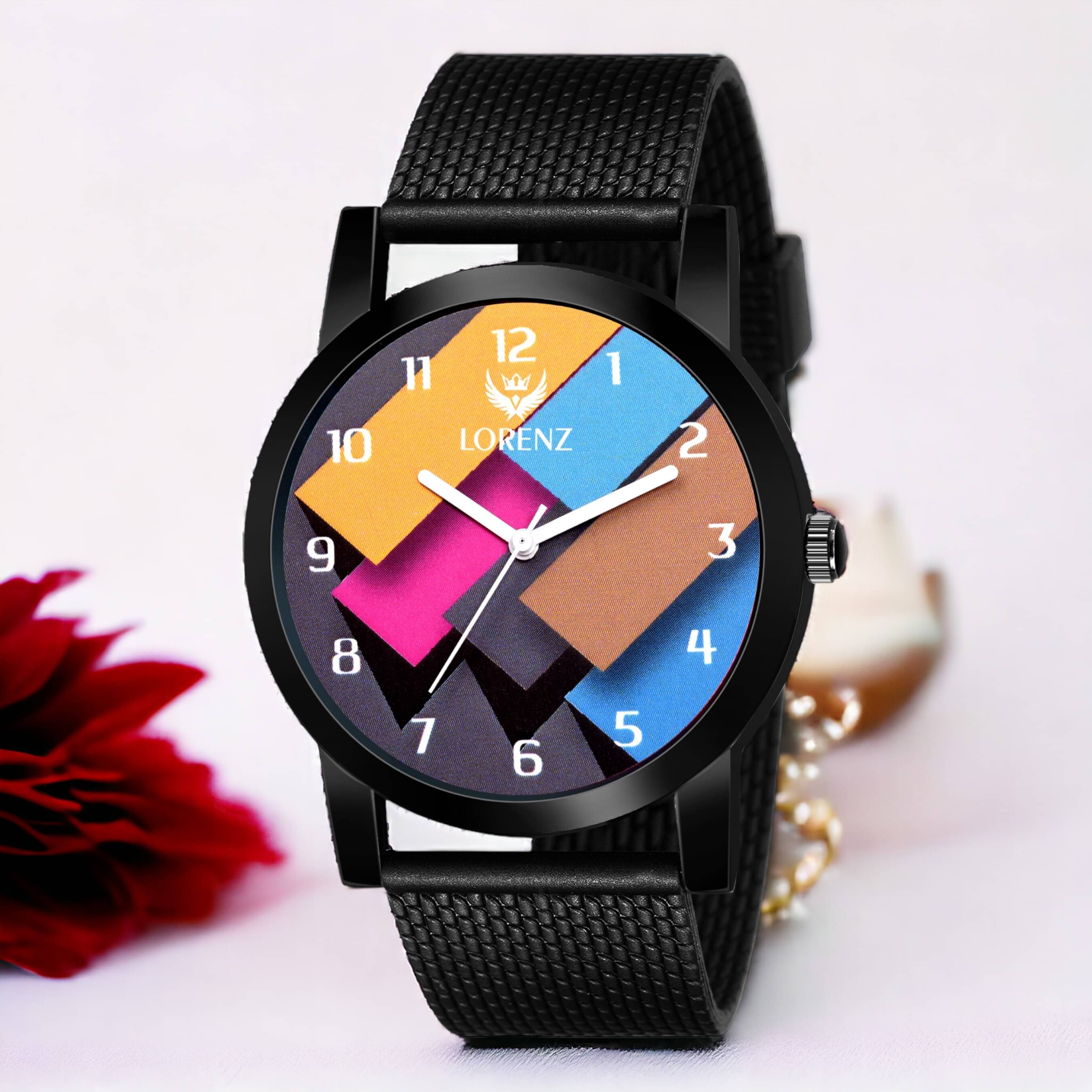     			Lorenz Black Silicon Analog Men's Watch
