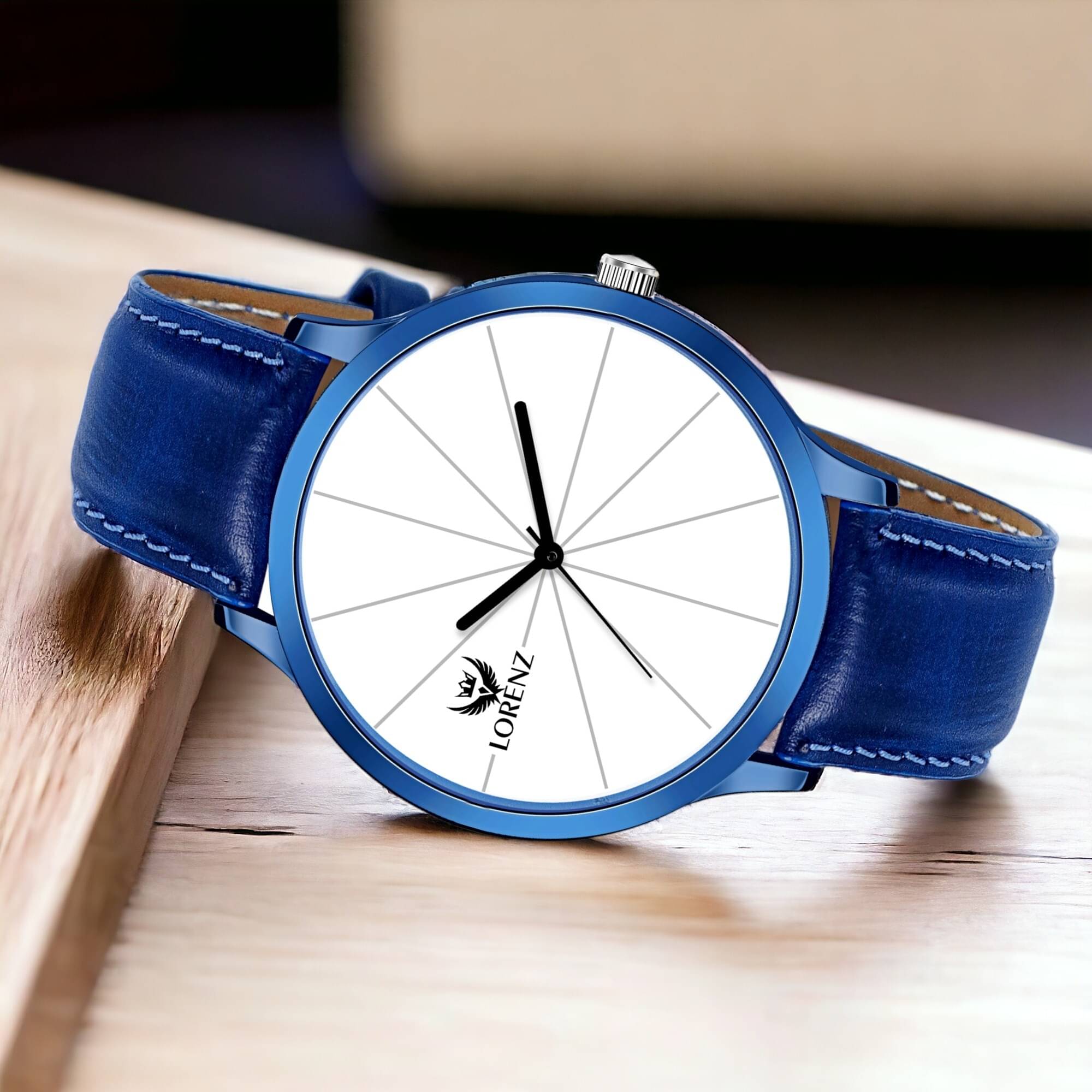     			Lorenz Blue PU Analog Men's Watch
