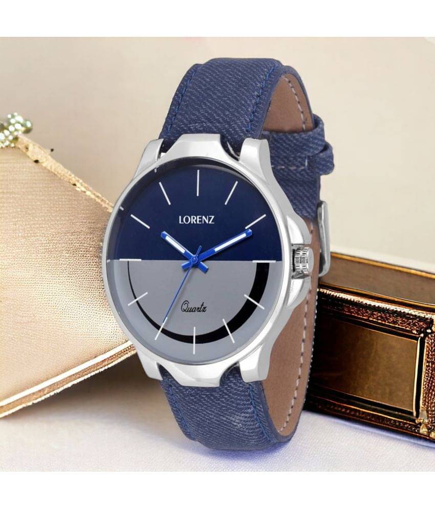     			Lorenz Blue PU Analog Men's Watch