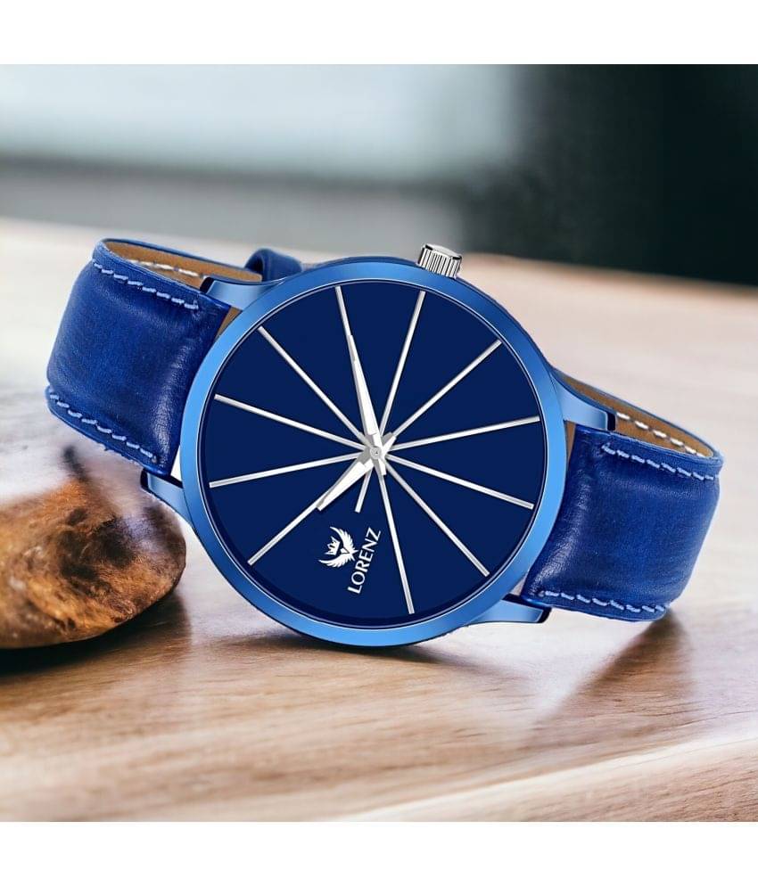     			Lorenz Blue PU Analog Men's Watch