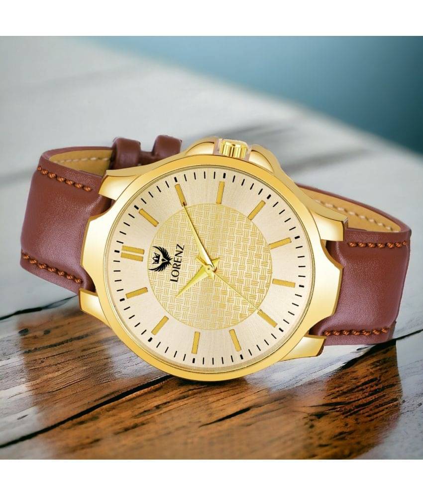     			Lorenz Brown PU Analog Men's Watch