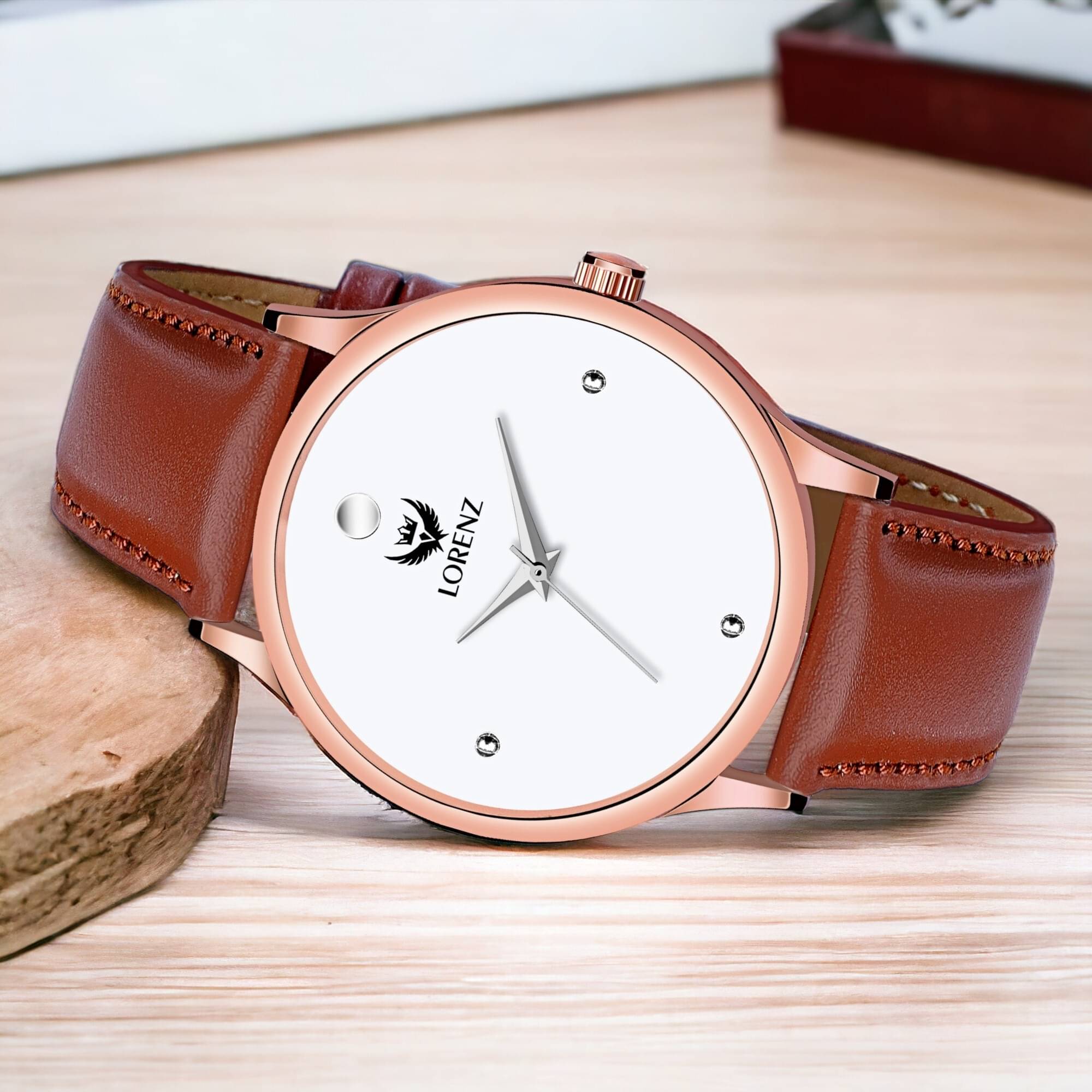     			Lorenz Brown PU Analog Men's Watch