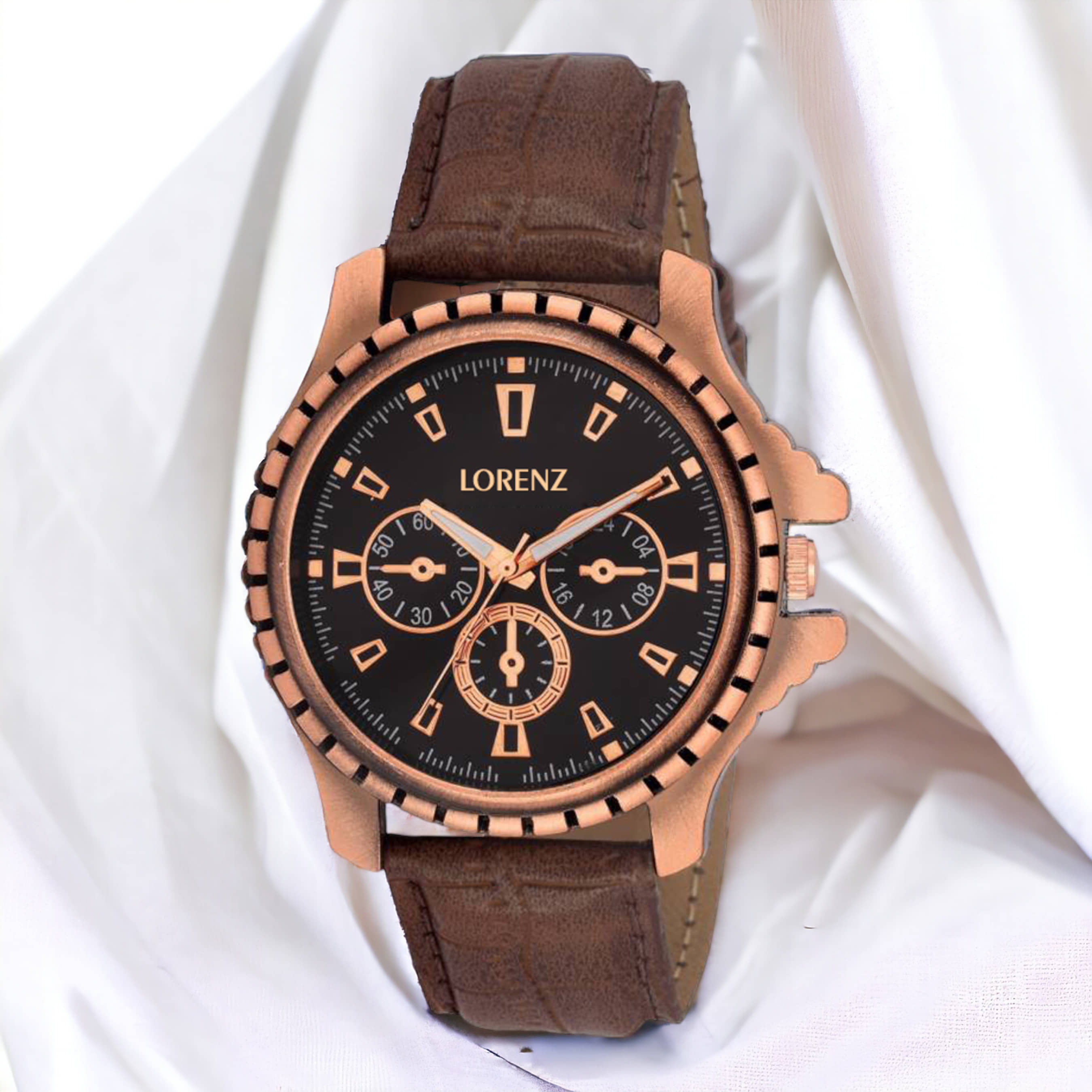 Lorenz Brown PU Analog Men's Watch