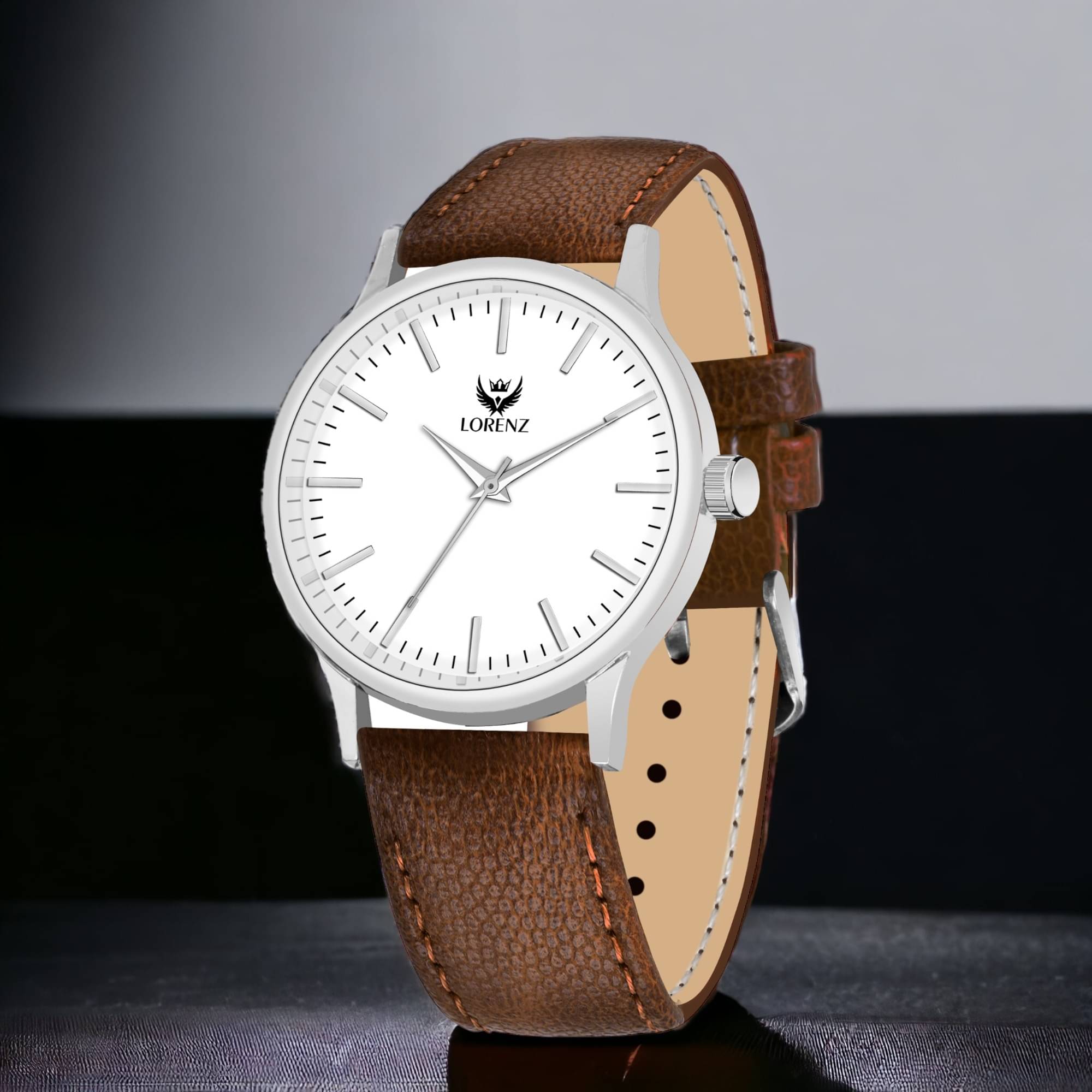     			Lorenz Brown PU Analog Men's Watch