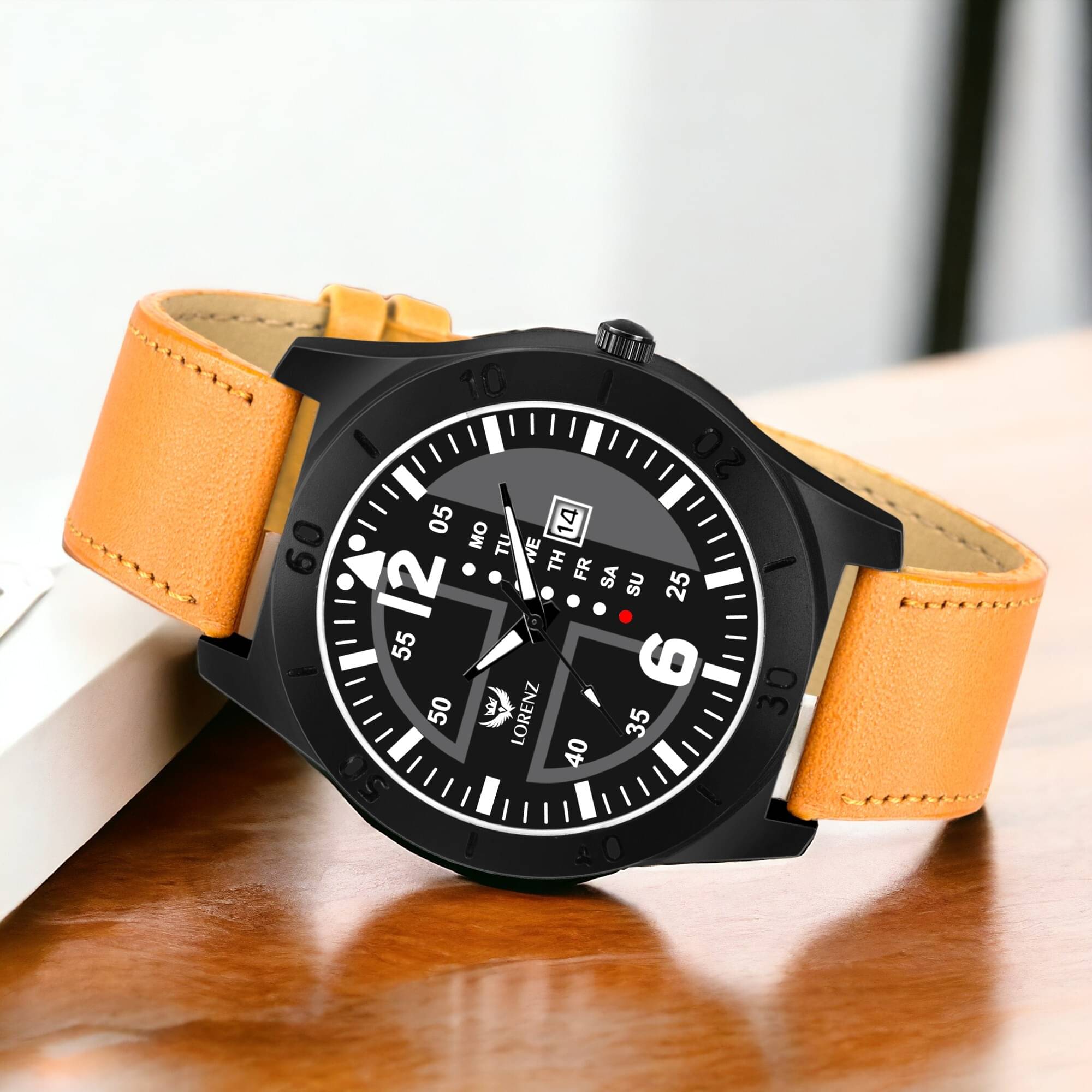     			Lorenz Brown PU Analog Men's Watch
