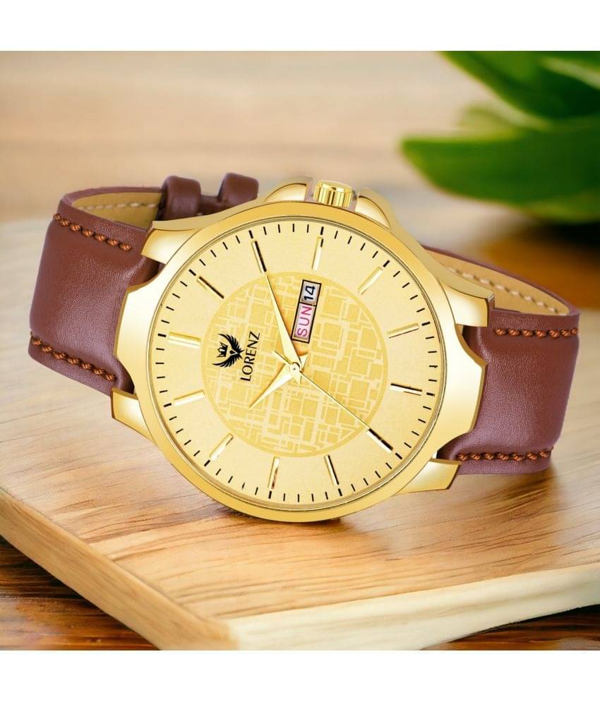     			Lorenz Brown PU Analog Men's Watch