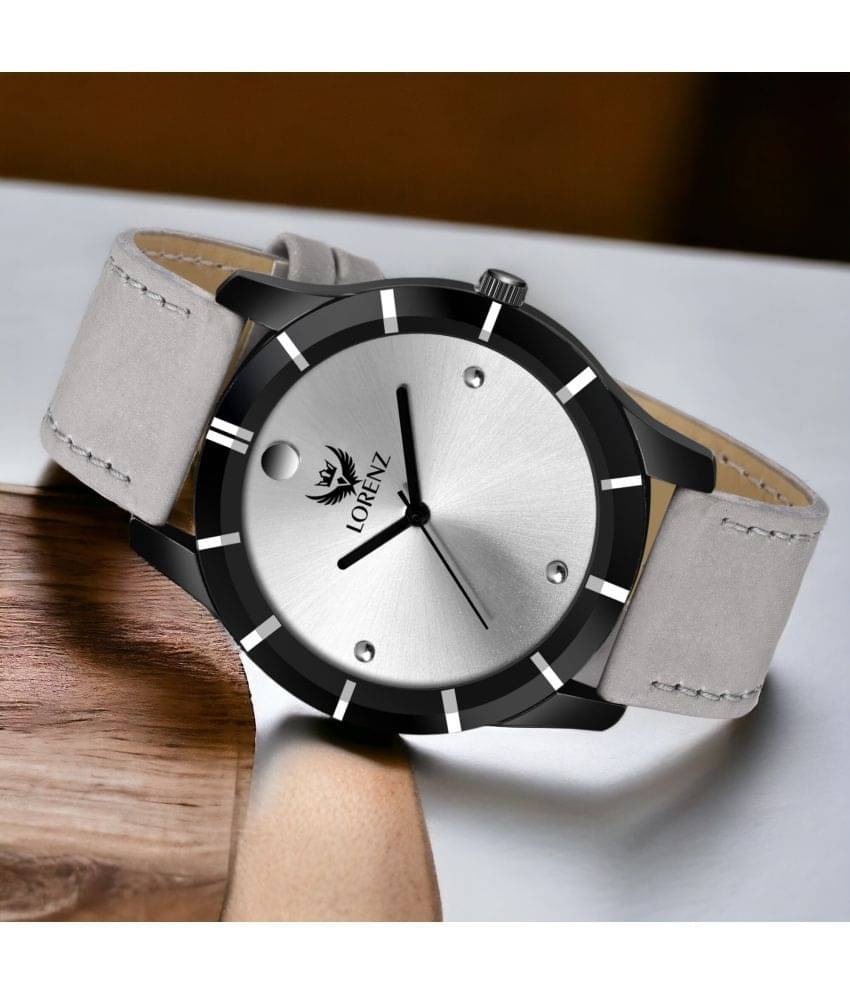     			Lorenz Light Grey PU Analog Men's Watch