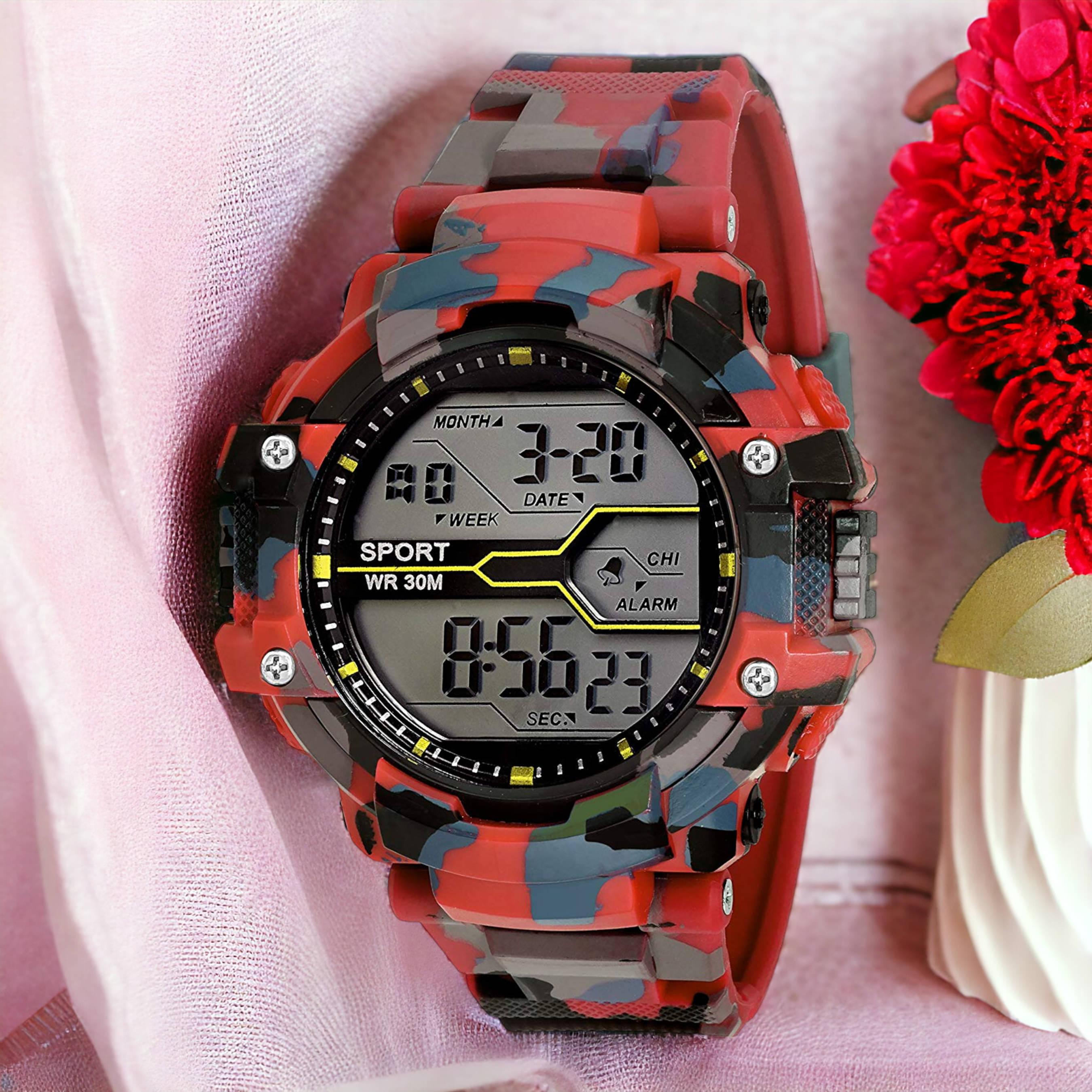    			Lorenz Red Silicon Digital Men's Watch