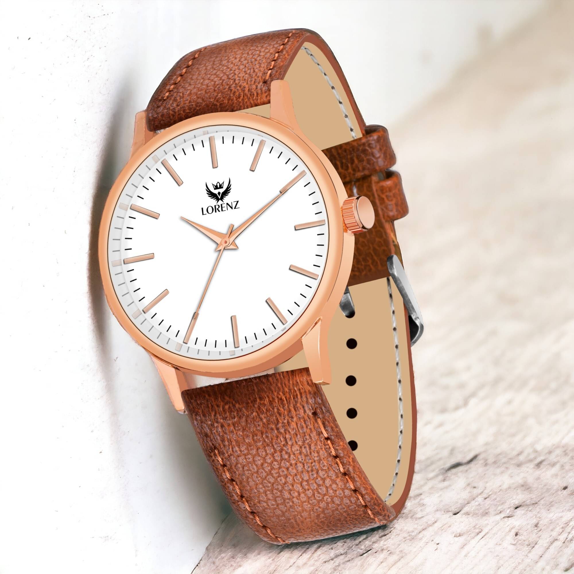     			Lorenz Tan PU Analog Men's Watch