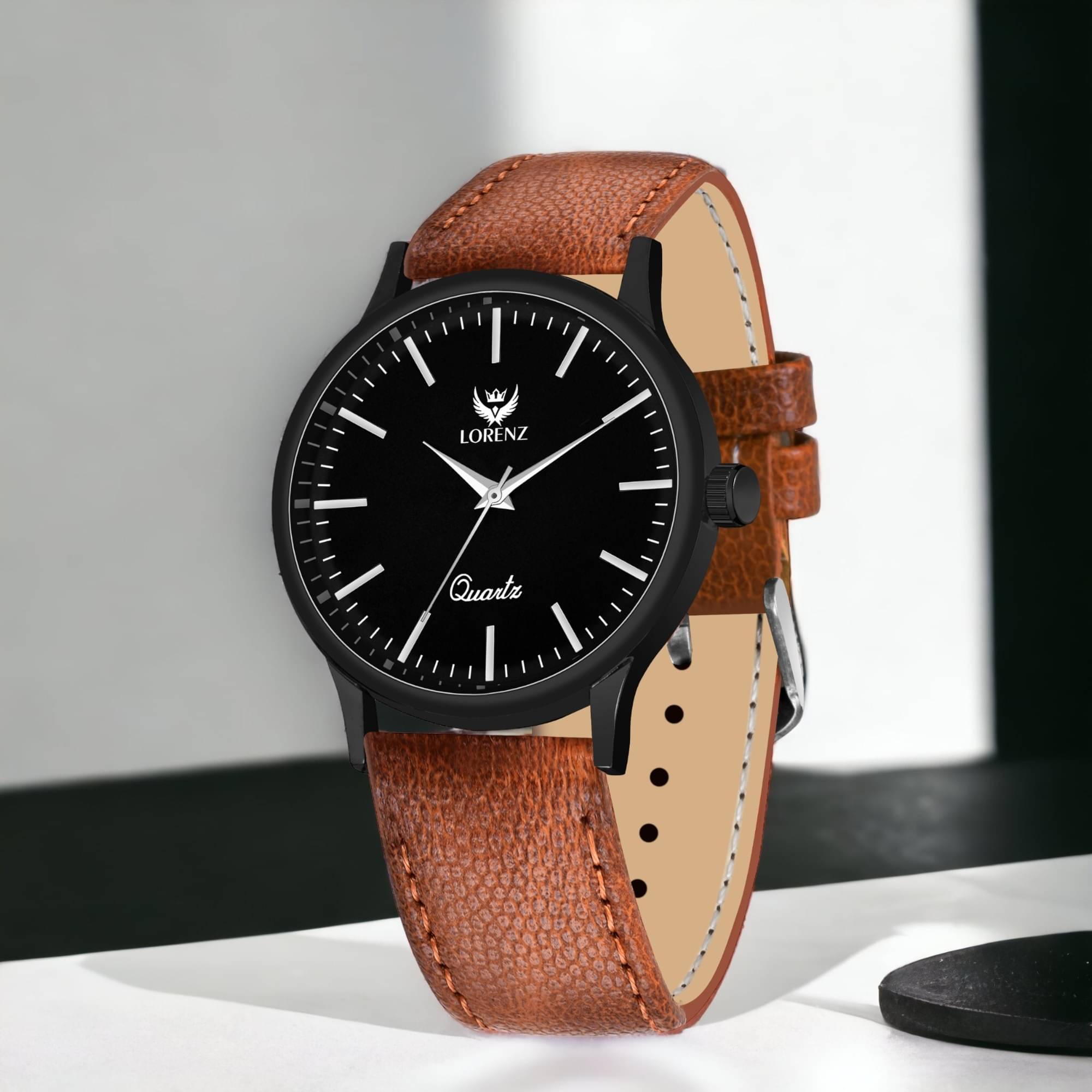     			Lorenz Tan PU Analog Men's Watch