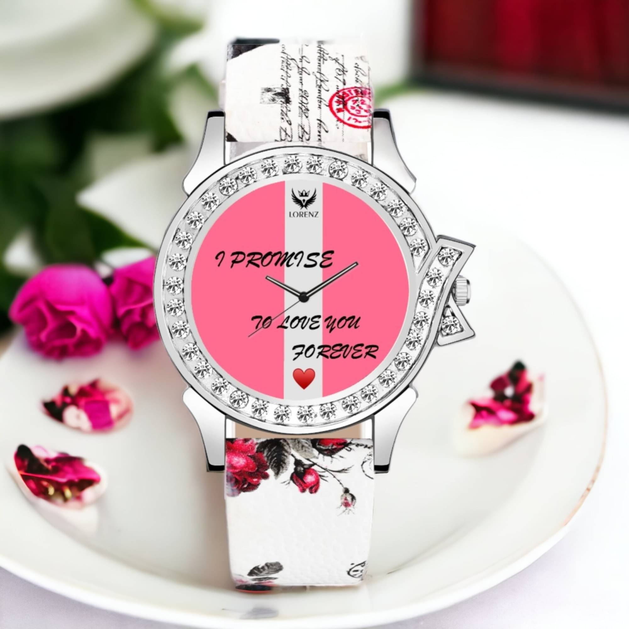     			Lorenz White PU Analog Womens Watch