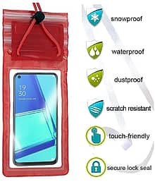 Hybite Universal Waterproof Pouch Cellphone Dry PVC Sealed Rain Protection Cover up to 7 inches (Transparent), Multi colour