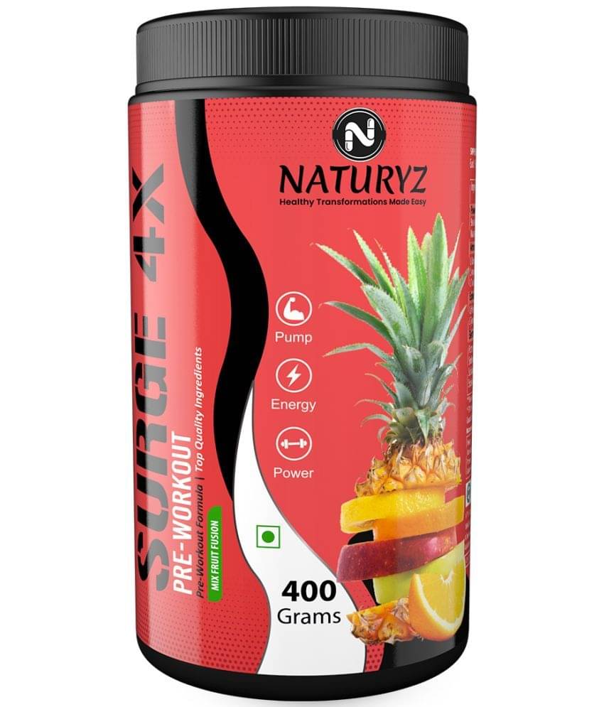     			NATURYZ Surge 4X Pre Workout With Highest 24 Nutrients for Pump, Muscle gain - 400g(MixFruit Fusion)