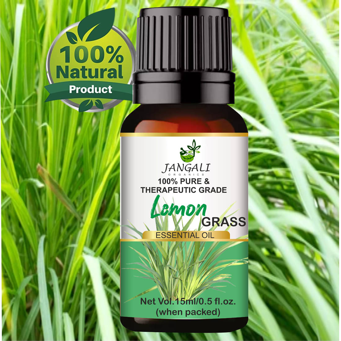     			PURE JANGALI organics Lemon Essential Oil, 100% PURE and Natural, For Aromatherapy 15ml