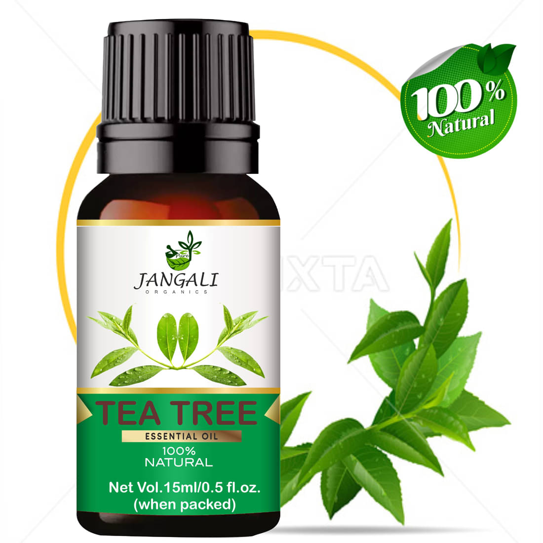     			PURE Jangali ORGANICS Tea tree essential oil for skin face hair Remove Acne and Dark 15ML