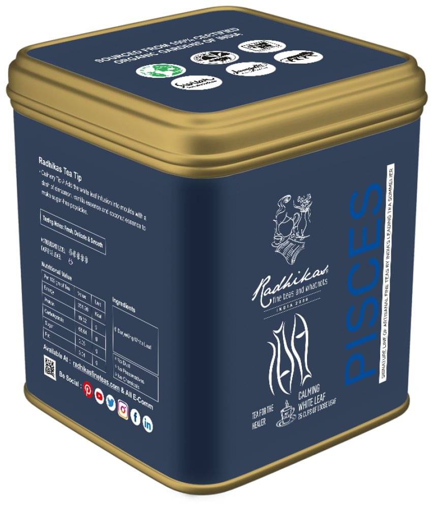 RADHIKAS FINE TEAS AND WHATNOTS Pisces White Leaf White Tea Loose Leaf 50 gm RADHIKAS FINE TEAS AND WHATNOTS Pisces White Leaf White Tea Loose Leaf 50 gm