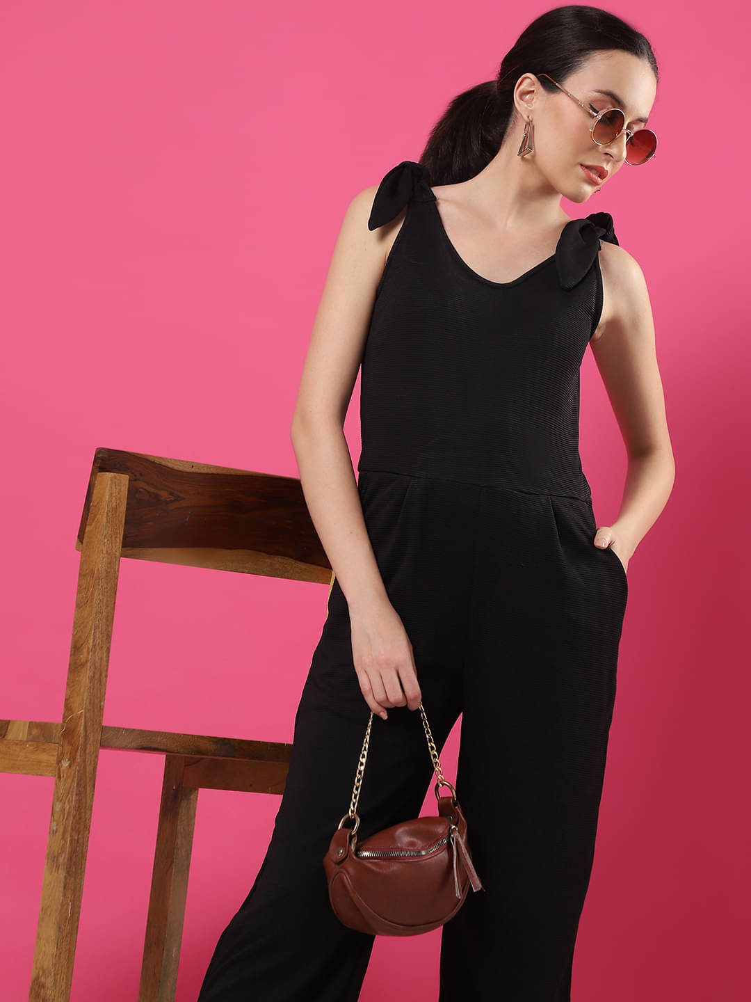 Rigo Black Polyester Regular Fit Women's Jumpsuit ( Pack of 1 ) Rigo Black Polyester Regular Fit Women's Jumpsuit ( Pack of 1 )