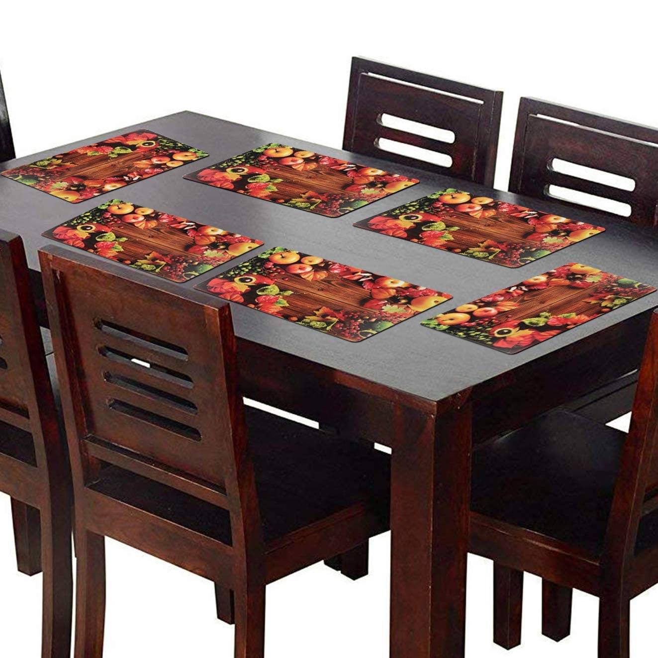 Sanraksshan PVC Graphic Rectangle Table Mats ( 40 cm x 32 cm ) Pack of 6 - Multi Sanraksshan PVC Graphic Rectangle Table Mats ( 40 cm x 32 cm ) Pack of 6 - Multi