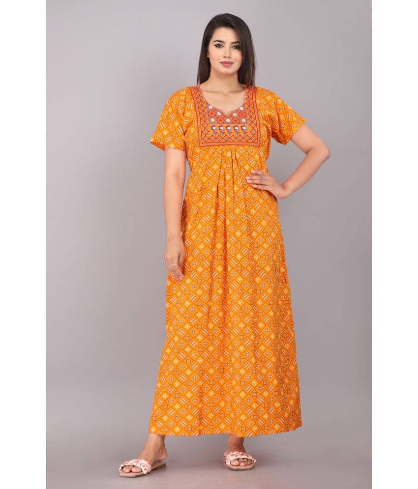     			Shri Krishna Fabric Pink,Red,Blue Cotton Women's Nightwear Nighty & Night Gowns ( Pack of 1 )
