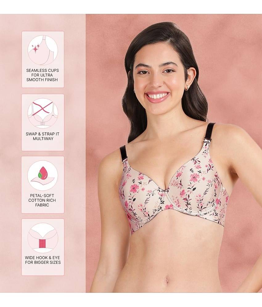 Shyaway Pack of 2 Nylon Lightly Padded Women's T-Shirt Bra ( Multicolor ) shya-c2b-1516