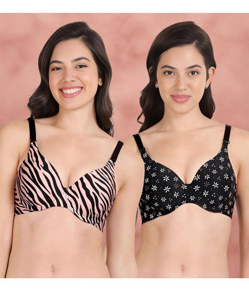 Shyaway Pack of 2 Nylon Lightly Padded Women's T-Shirt Bra ( Multicolor ) shya-c2b-1544 Shyaway Pack of 2 Nylon Lightly Padded Women's T-Shirt Bra ( Multicolor ) shya-c2b-1544