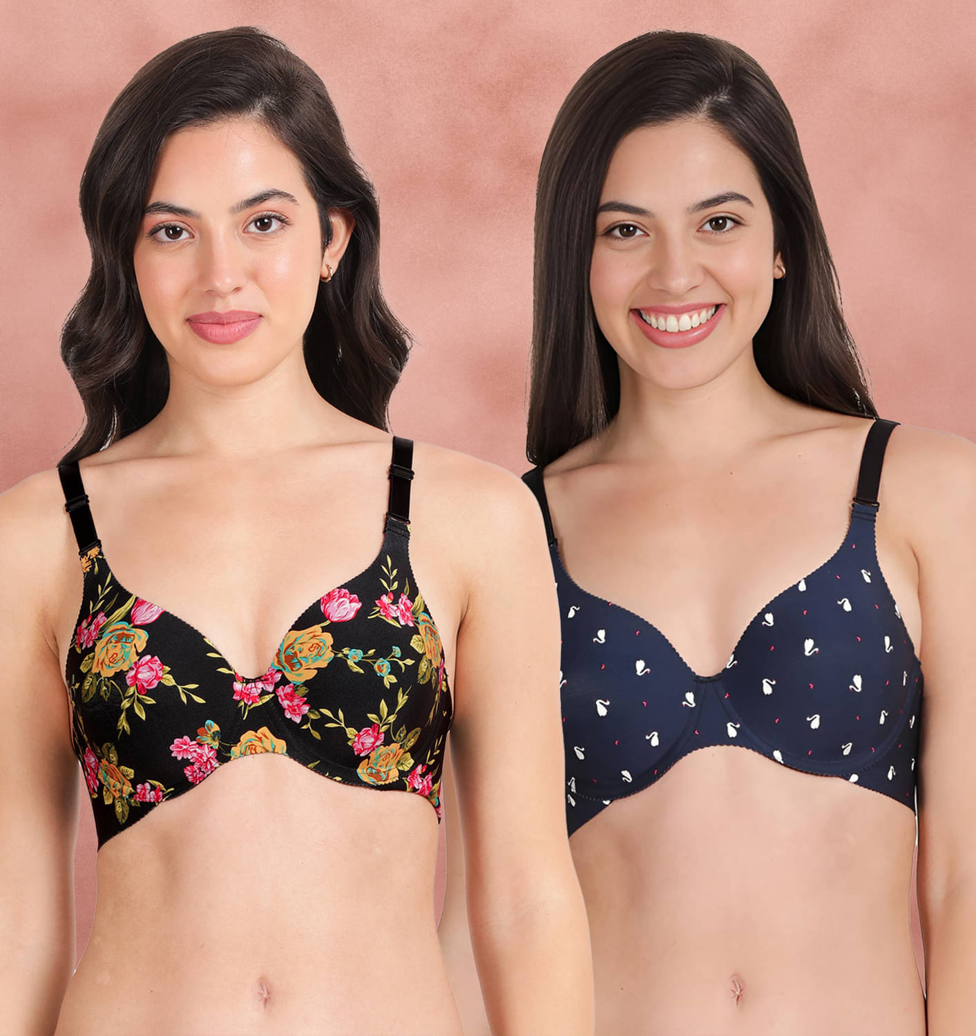 Shyaway Pack of 2 Nylon Lightly Padded Women's Push Up Bra ( Multicolor ) shya-c2b-1508 Shyaway Pack of 2 Nylon Lightly Padded Women's Push Up Bra ( Multicolor ) shya-c2b-1508