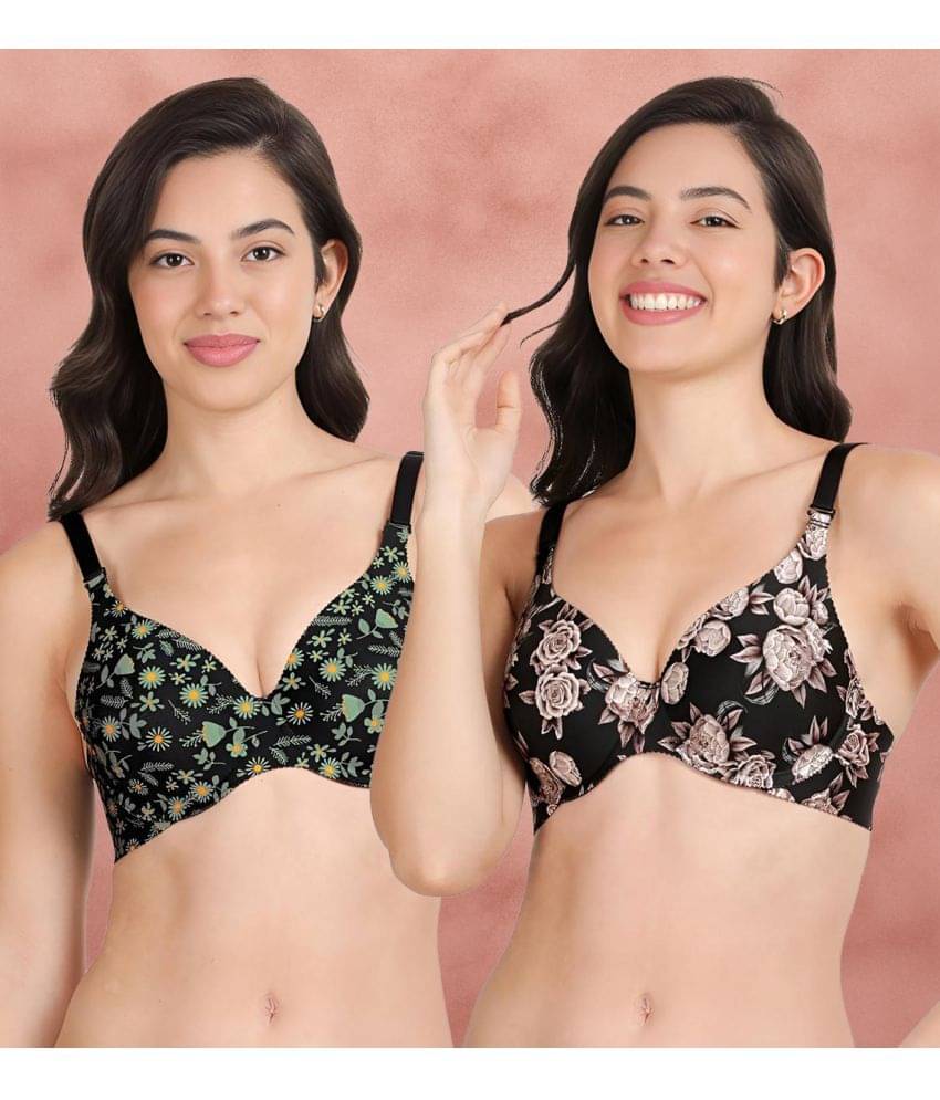 Shyaway Pack of 2 Nylon Lightly Padded Women's Push Up Bra ( Multicolor ) shya-c2b-1526 Shyaway Pack of 2 Nylon Lightly Padded Women's Push Up Bra ( Multicolor ) shya-c2b-1526
