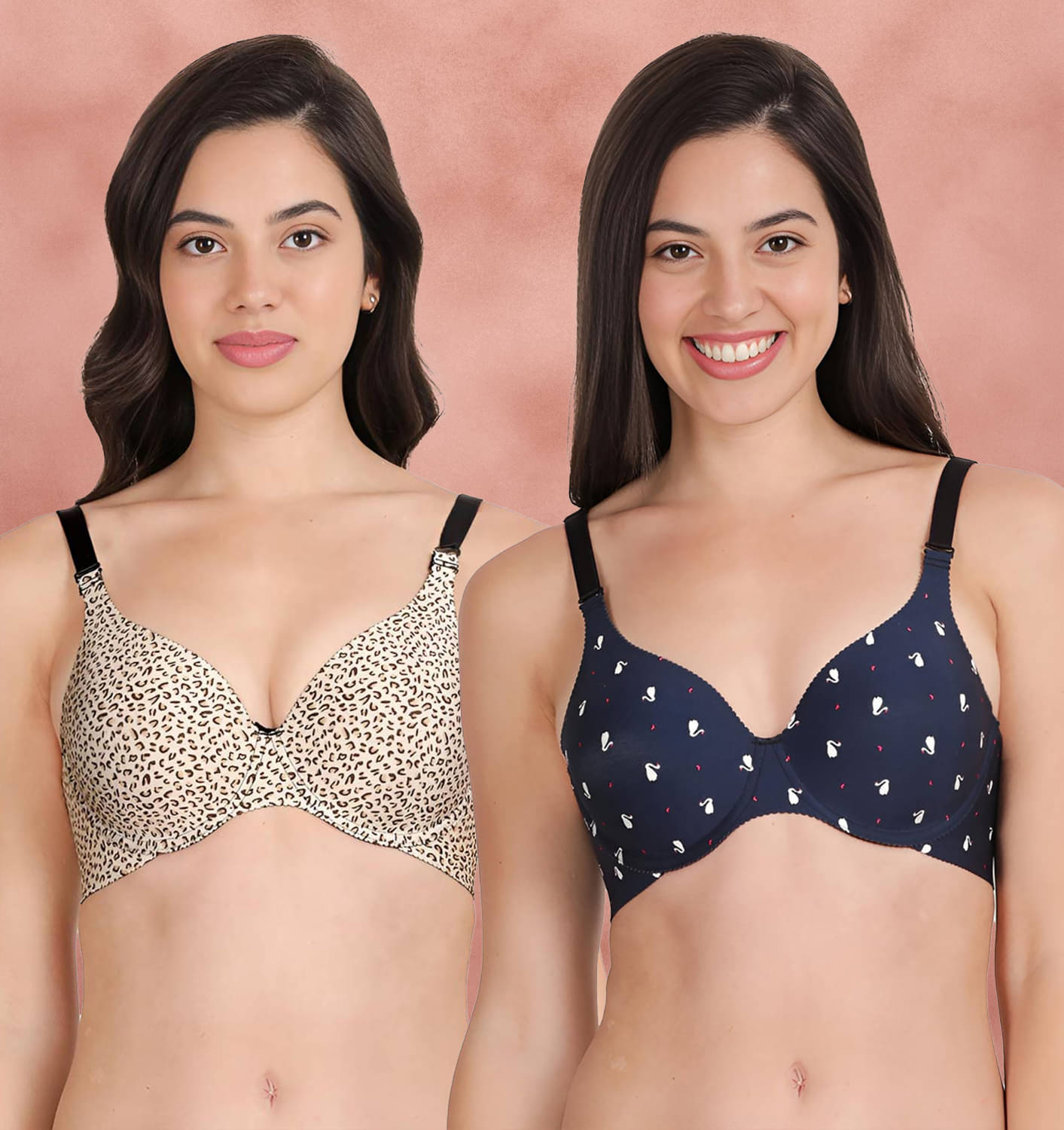 Shyaway Pack of 2 Nylon Lightly Padded Women's Push Up Bra ( Multicolor ) shya-c2b-1576 Shyaway Pack of 2 Nylon Lightly Padded Women's Push Up Bra ( Multicolor ) shya-c2b-1576