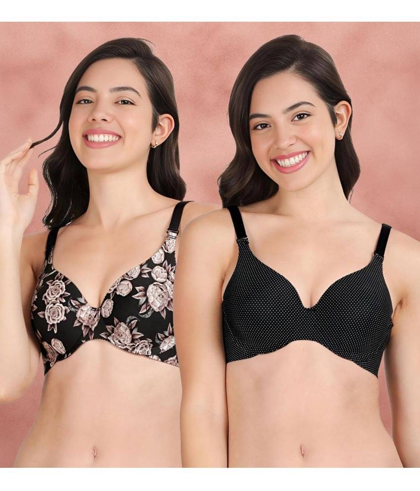     			Shyaway Pack of 2 Nylon Lightly Padded Women's T-Shirt Bra ( Multicolor ) shya-c2b-1559