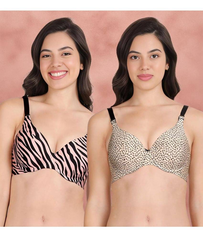 Shyaway Pack of 2 Nylon Lightly Padded Women's T-Shirt Bra ( Multicolor ) shya-c2b-1539 Shyaway Pack of 2 Nylon Lightly Padded Women's T-Shirt Bra ( Multicolor ) shya-c2b-1539