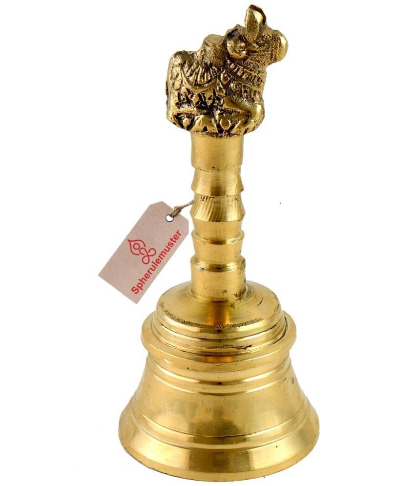 Spherulemuster Pooja Bell 11.5cm Nandi face Brass Made ( Pack of 1 ) Spherulemuster Pooja Bell 11.5cm Nandi face Brass Made ( Pack of 1 )