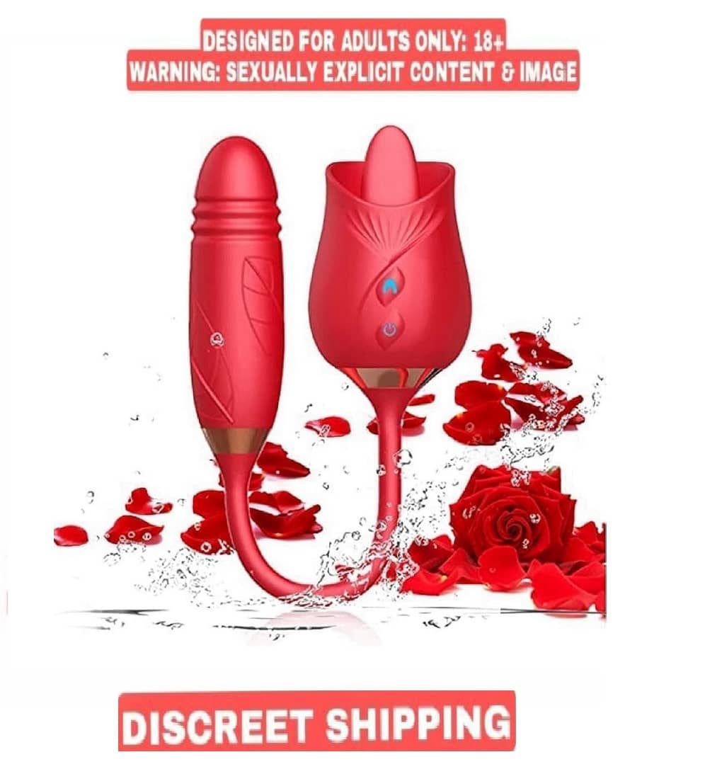 TONGUE VIBRATOR WITH 7 MODES & 9 POWERFUL VIBRATION ROSE SEX TOY NIPPLES CLITORALS STIMULATOR FOR WOMEN By Kamveda