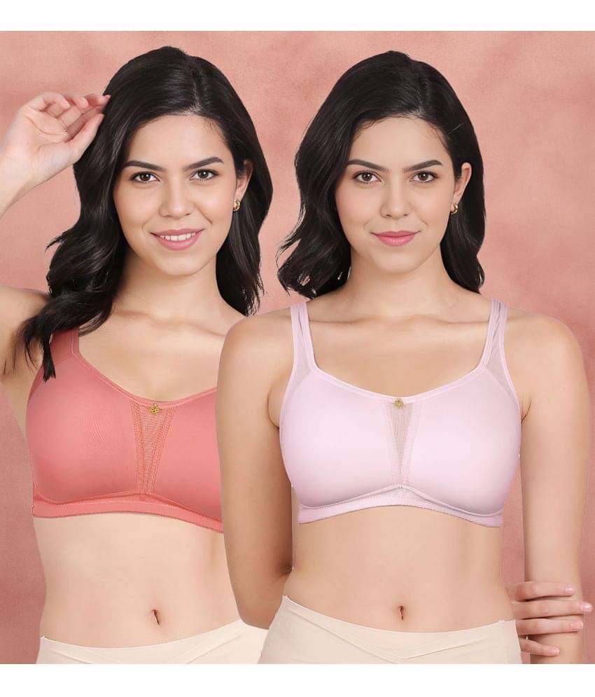 Taabu Multicolor Nylon Lightly Padded Women's Minimizer Bra ( Pack of 2 ) Taabu Multicolor Nylon Lightly Padded Women's Minimizer Bra ( Pack of 2 )