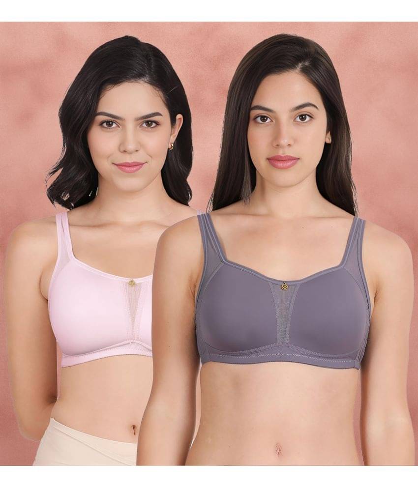 Taabu Multicolor Nylon Lightly Padded Women's Minimizer Bra ( Pack of 2 ) Taabu Multicolor Nylon Lightly Padded Women's Minimizer Bra ( Pack of 2 )