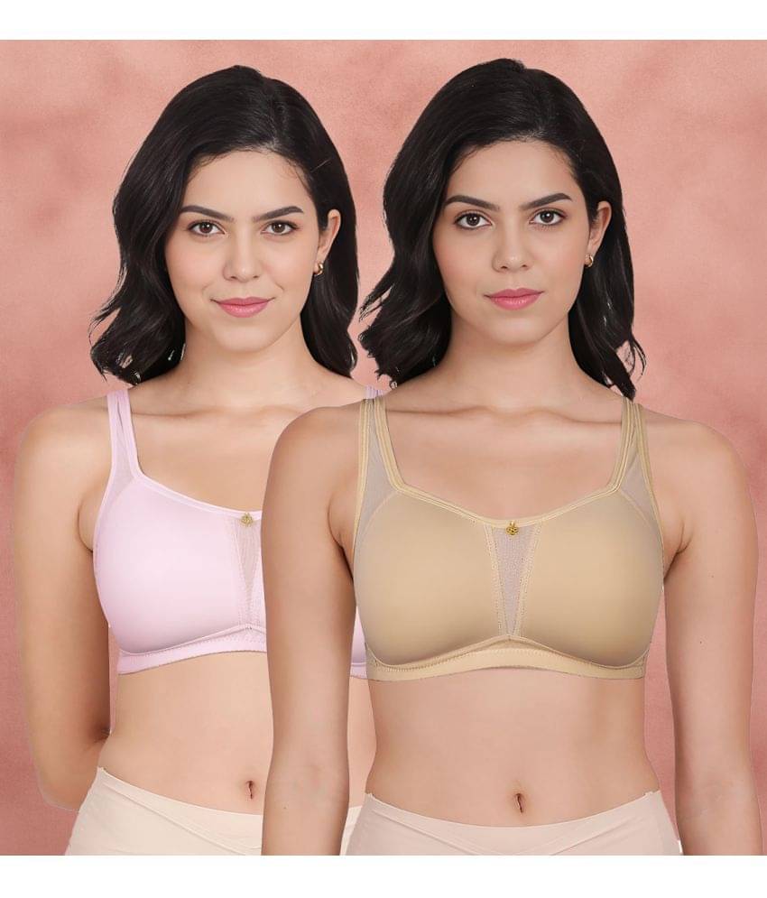     			Taabu Multicolor Nylon Lightly Padded Women's Minimizer Bra ( Pack of 2 )