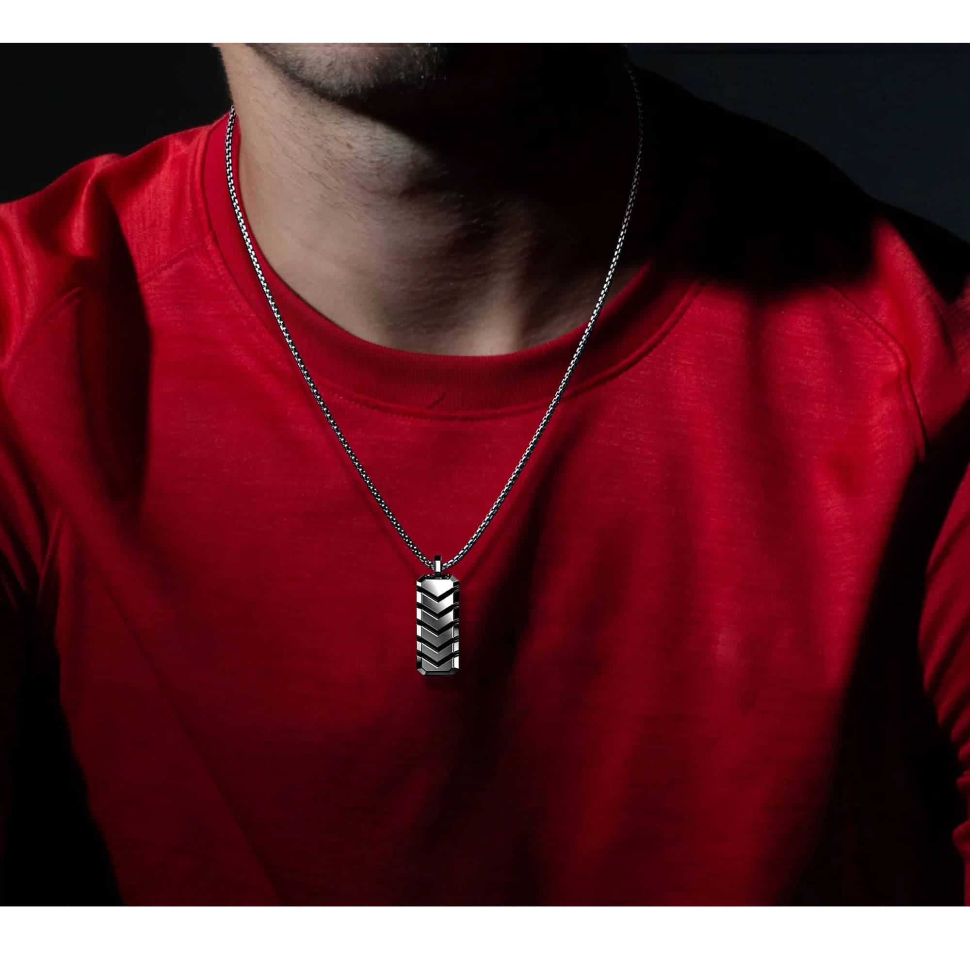     			Thrillz Silver Chain For Men Stainless Steel Stylish Bar Silver Pendant Necklace For Men Boys Charm Locket Mens Jewellery