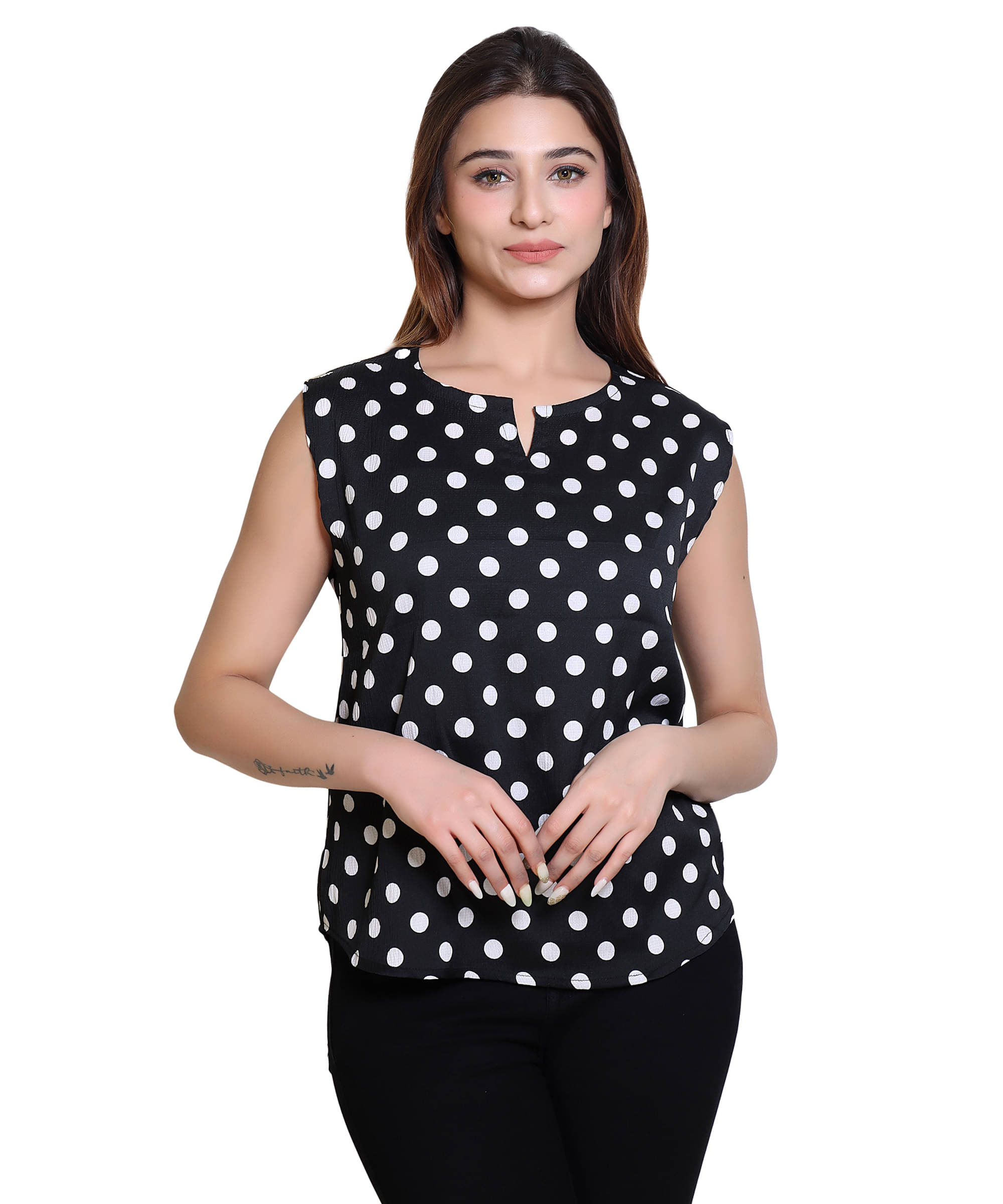     			Varenyam Women's Rayon Regular Top ( Black )