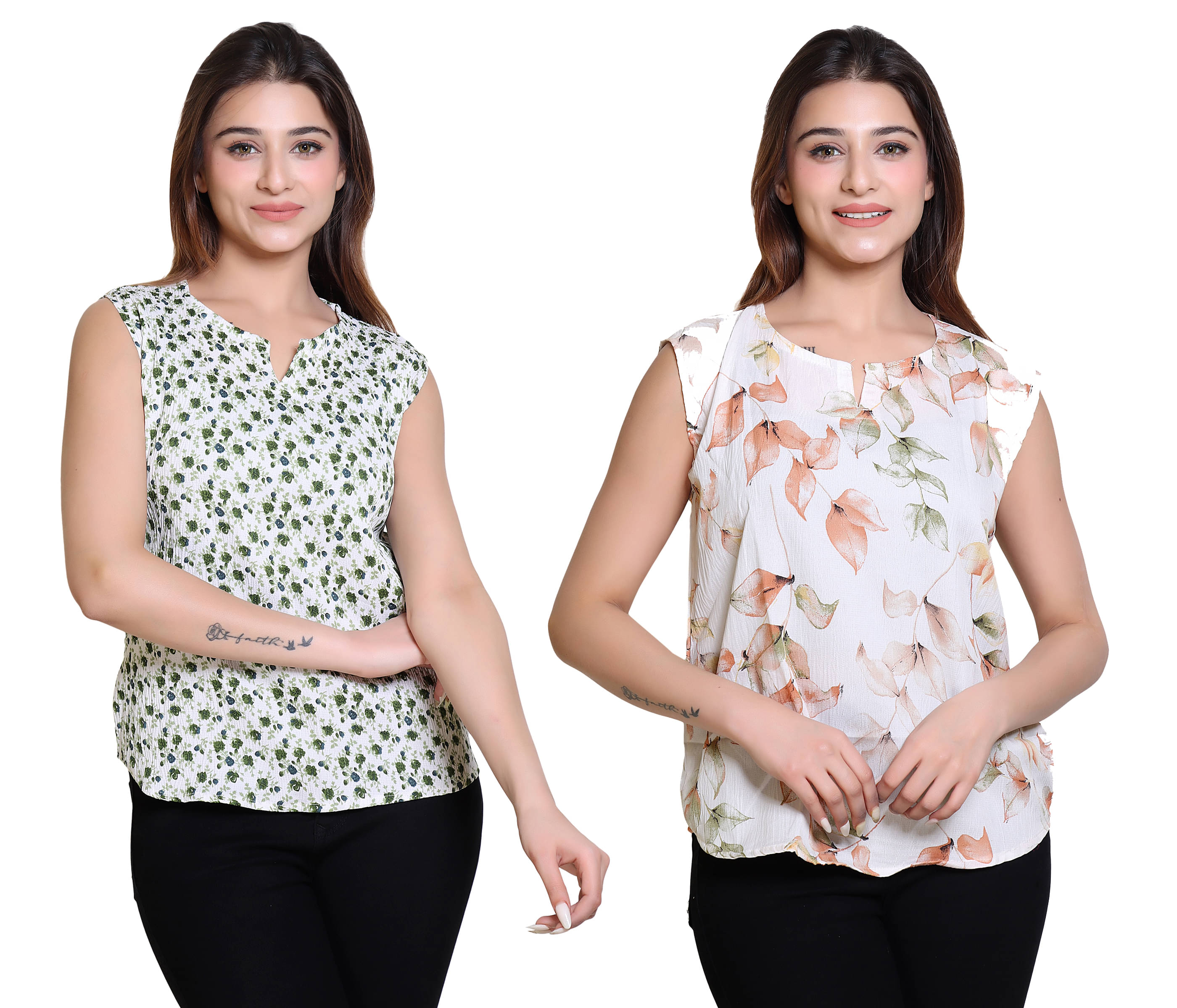 Varenyam Women's Rayon Regular Top ( Green ) Varenyam Women's Rayon Regular Top ( Green )