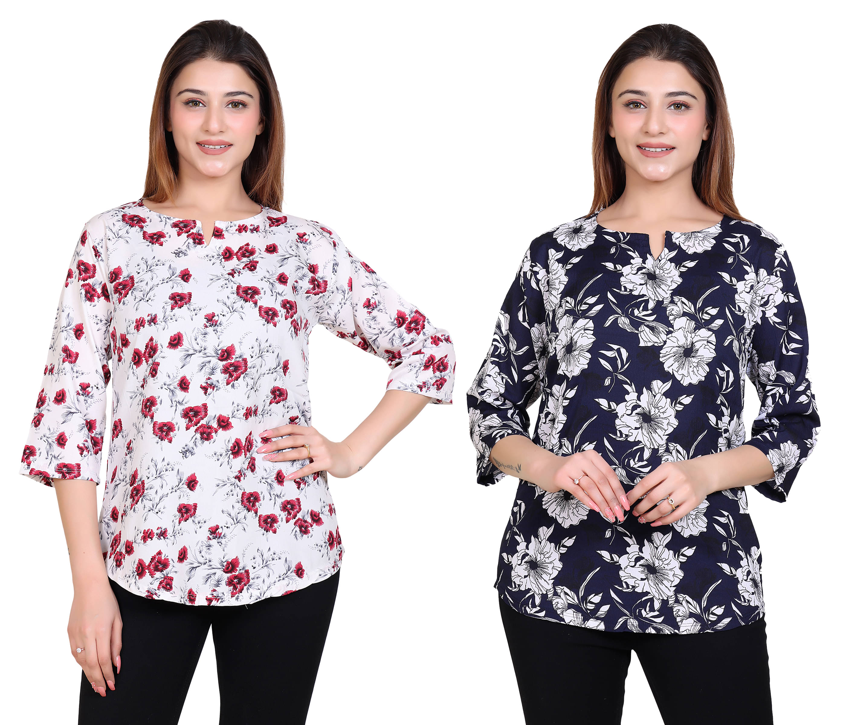     			Varenyam Women's Rayon Regular Top ( Red )