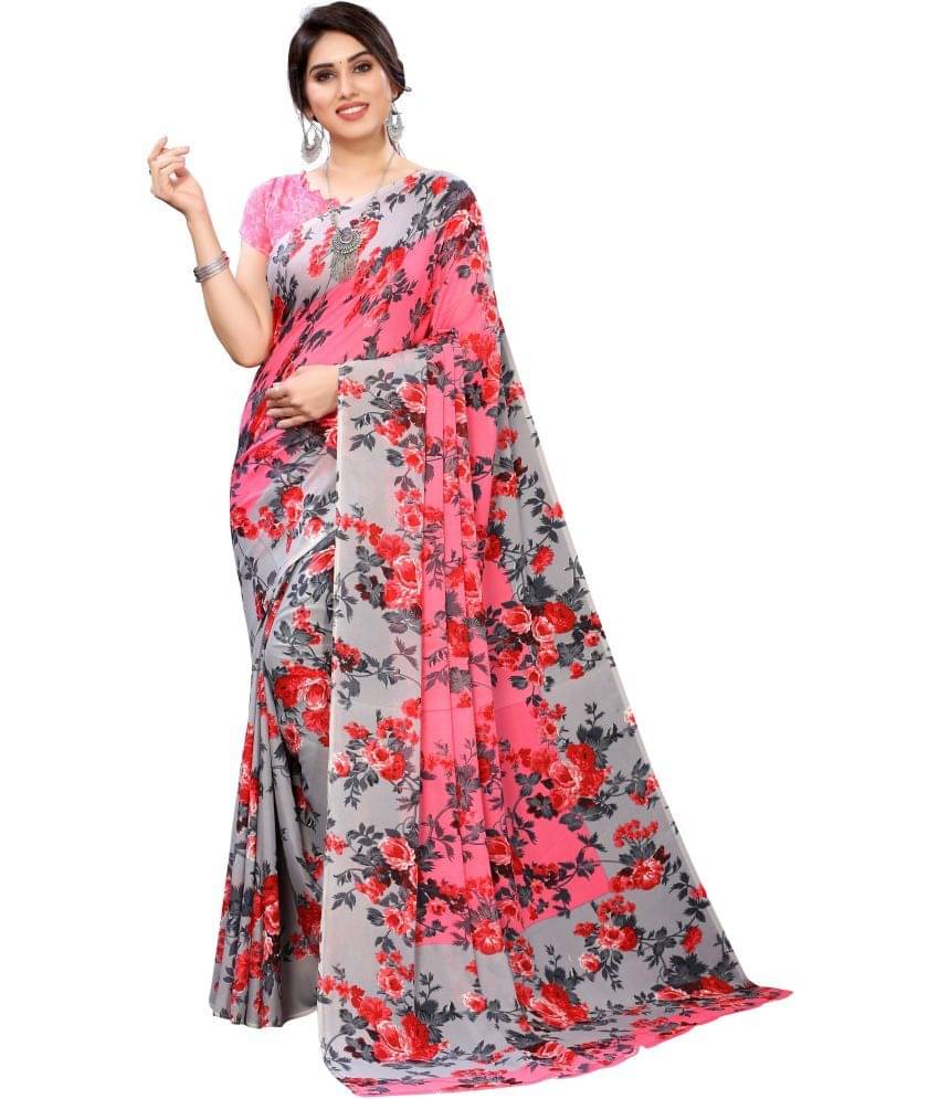 Vkaran Cotton Silk Embellished Saree Without Blouse Piece ( Pink ) Vkaran Cotton Silk Embellished Saree Without Blouse Piece ( Pink )