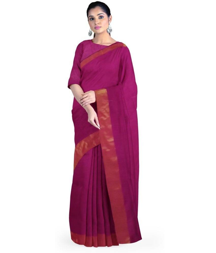     			Vkaran Cotton Silk Woven Saree Without Blouse Piece ( Green )