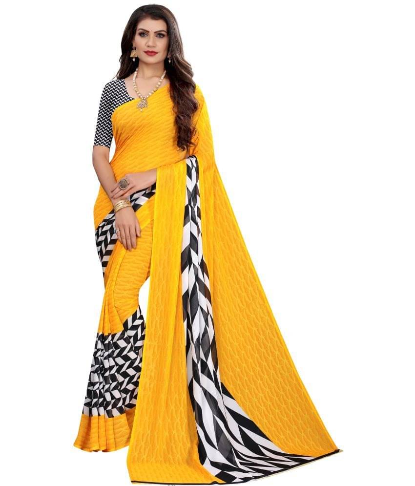 Vkaran Cotton Silk Woven Saree Without Blouse Piece ( Yellow ) Vkaran Cotton Silk Woven Saree Without Blouse Piece ( Yellow )