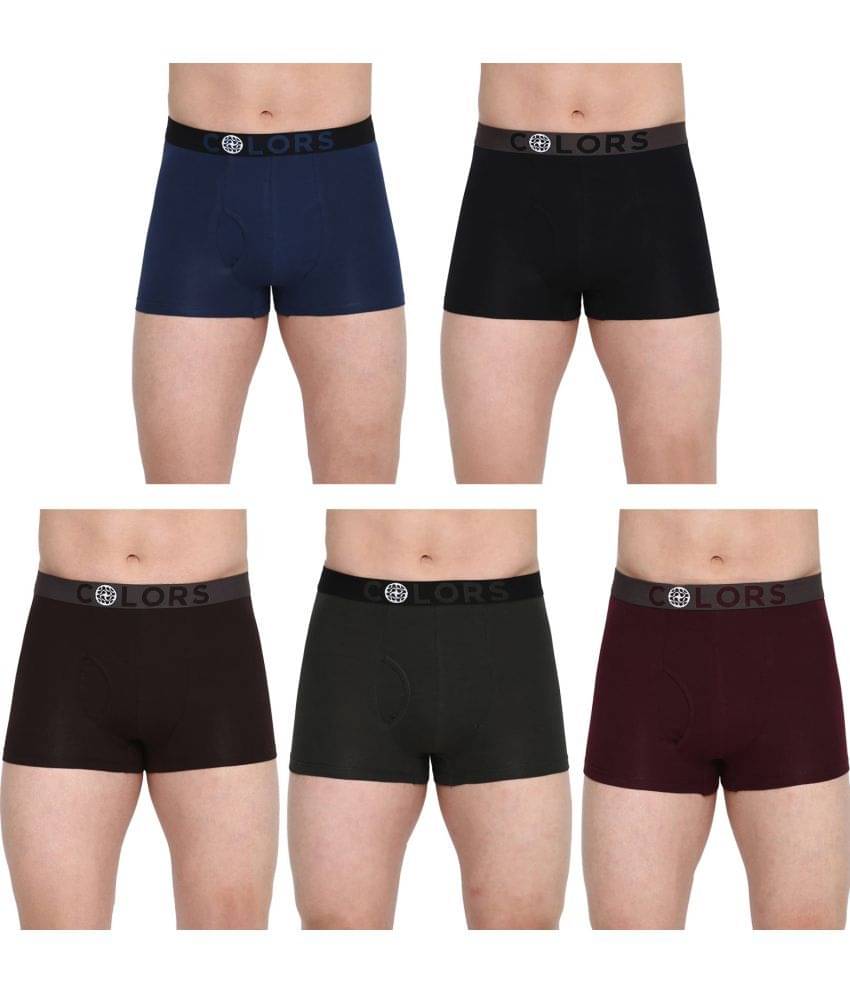 COLORS by Rupa Frontline Multicolor Cotton Men's Trunks ( Pack of 5 ) COLORS by Rupa Frontline Multicolor Cotton Men's Trunks ( Pack of 5 )