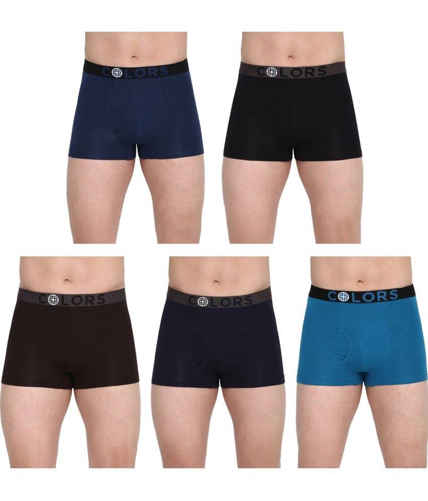 COLORS by Rupa Frontline Multicolor Cotton Men's Trunks ( Pack of 5 ) COLORS by Rupa Frontline Multicolor Cotton Men's Trunks ( Pack of 5 )