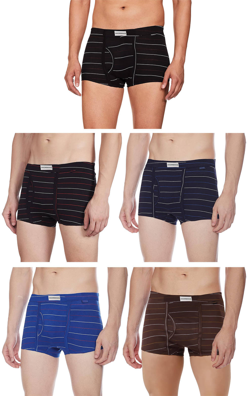     			Rupa macroman Multicolor Cotton Men's Trunks ( Pack of 5 )