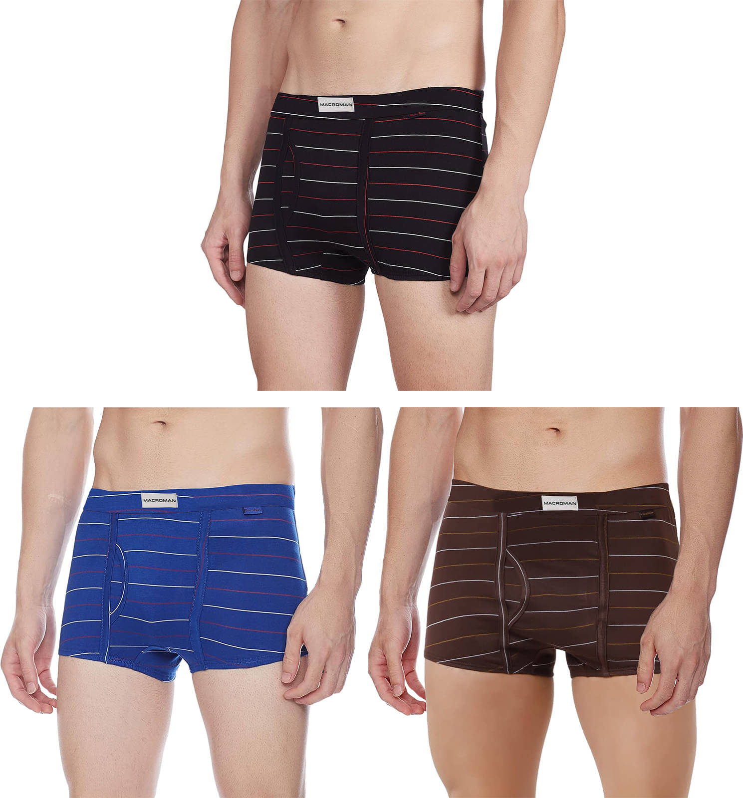 Rupa macroman Multicolor Cotton Men's Trunks ( Pack of 3 ) Rupa macroman Multicolor Cotton Men's Trunks ( Pack of 3 )