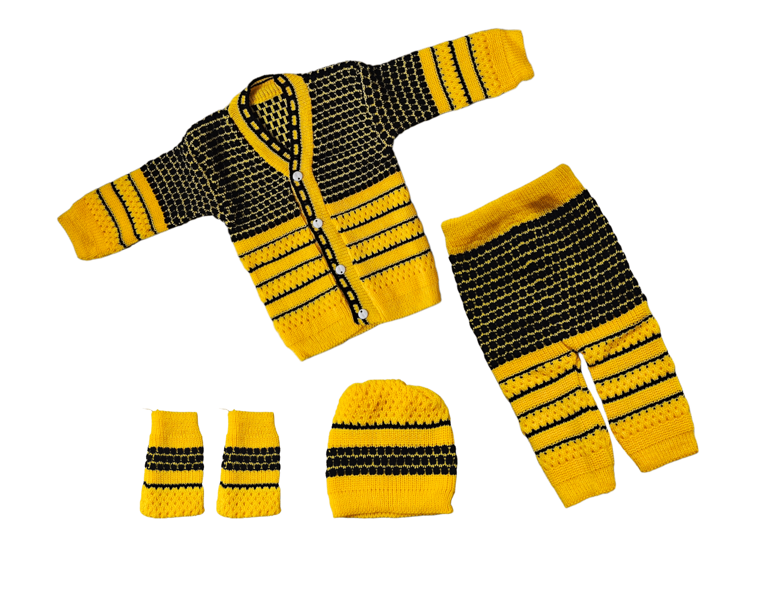     			The Creators Single Unisex for Baby Woollen ( Black & Yellow )