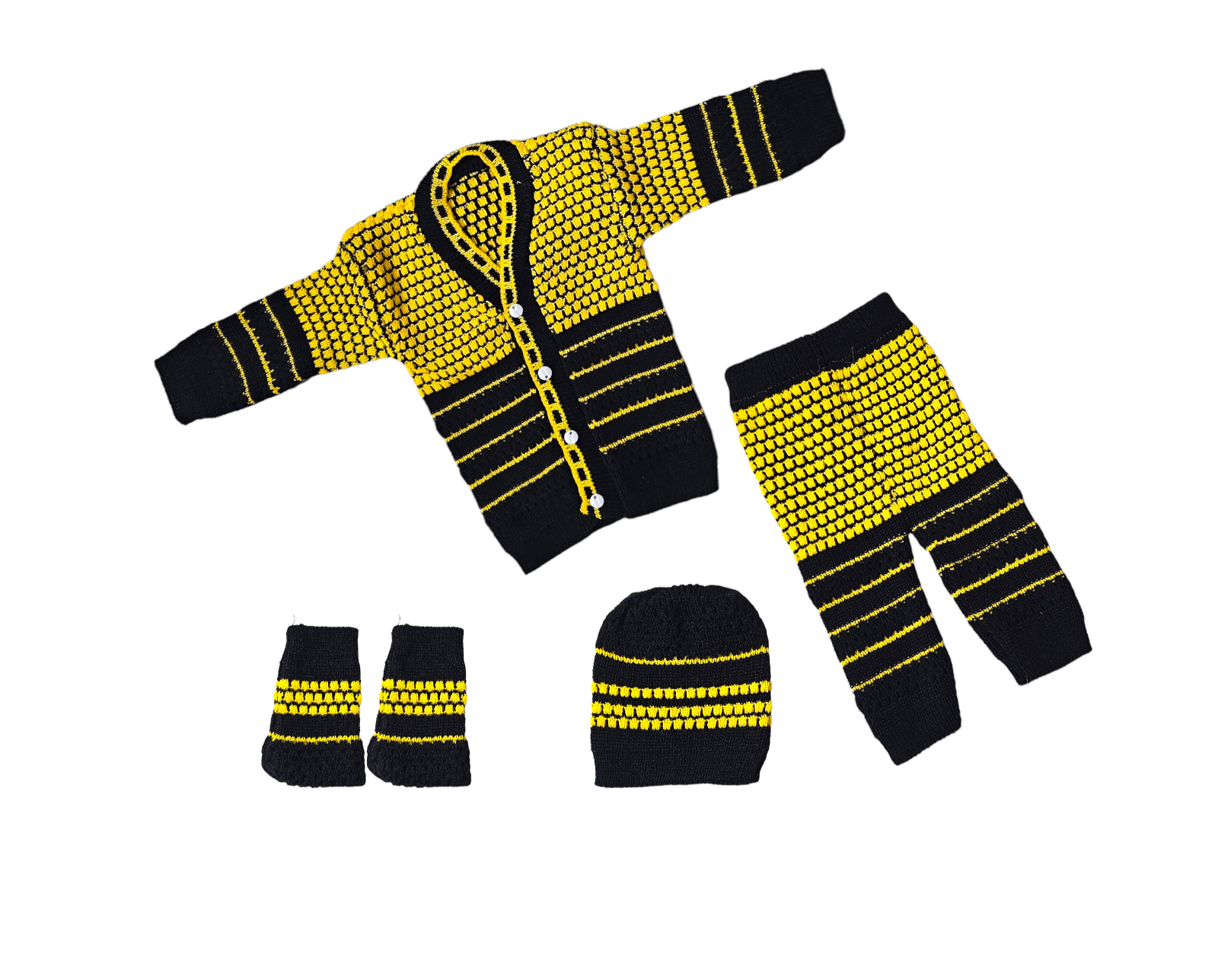     			The Creators Single Unisex for Baby Woollen ( Yellow & Black )