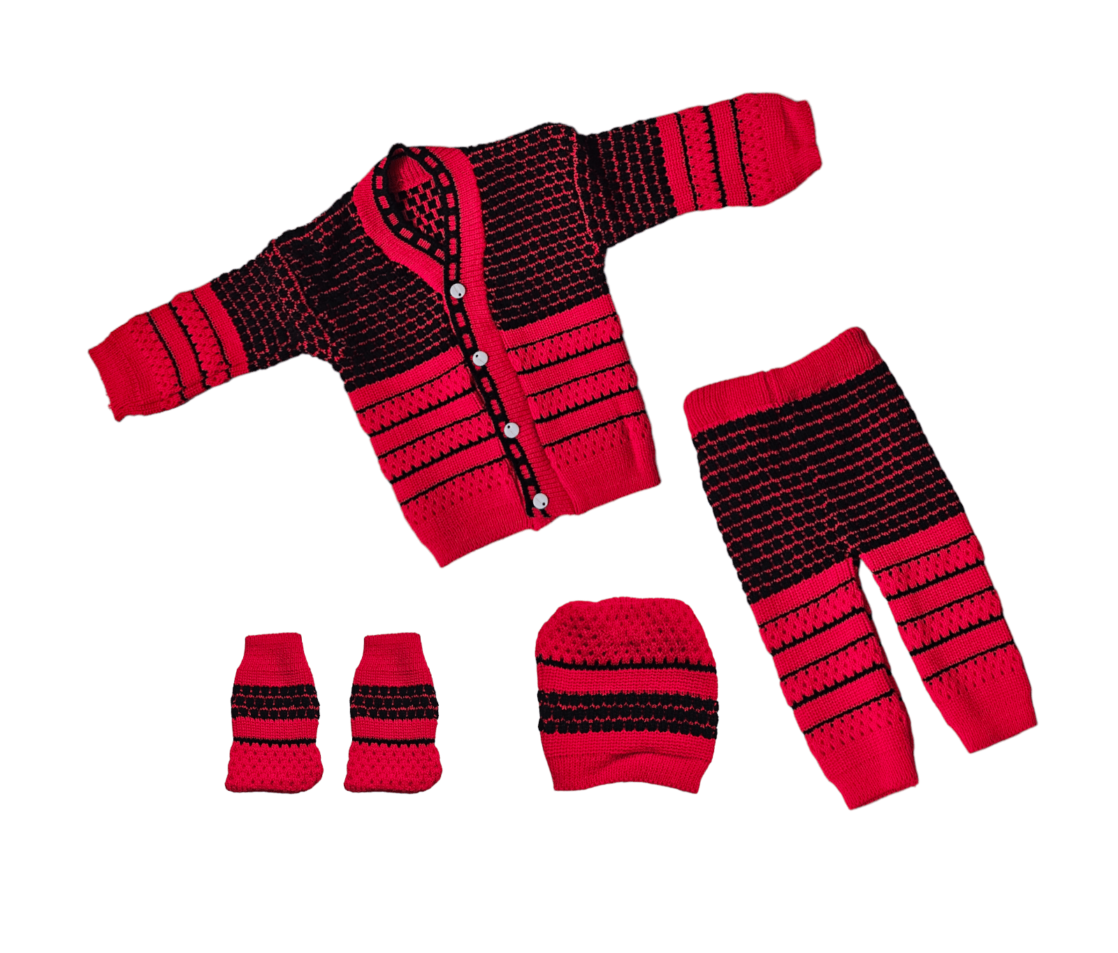     			The Creators Single Unisex for Baby Woollen ( Black & Red )