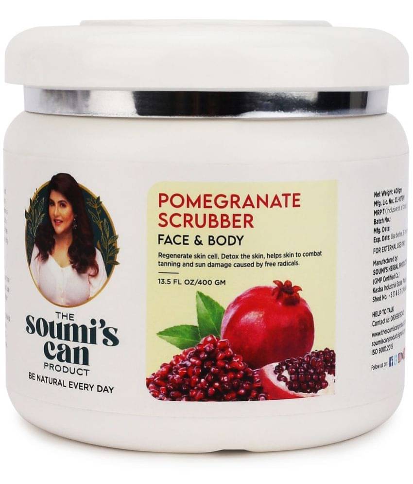     			The Soumi's Can Product Pomegranate ScrubberFace & Body Exfoliator, 400gm (Pack of 1)